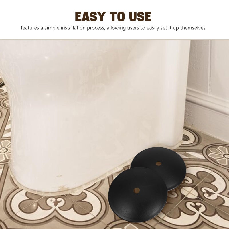 Splash Proof Toilet Brush Cover Odor Blocking Replacement Plate Black PP Lid 2 Pack - Image 4
