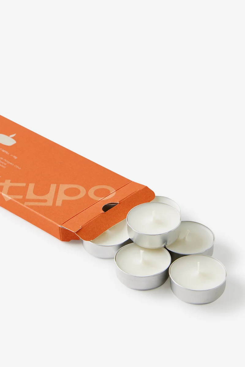 Typo Mini Stackers Glass Tea Light Candle - Wax Refill