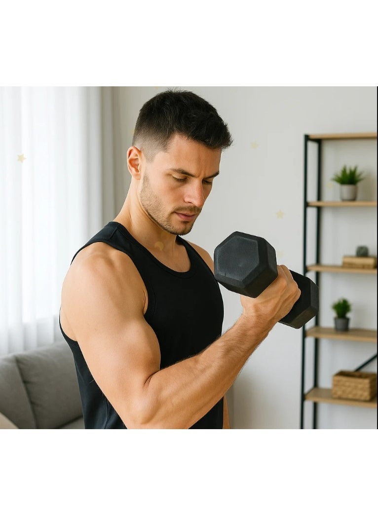 Elite Rubber Dumbbell 1KG(2 PCS) - Image 3