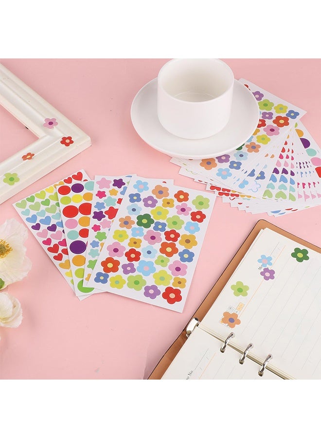 Peachjoy 1990pcs Reward Stickers, 24 Sheets Colorful Reward Stickers for Students Mini Flower, Star, Heart Dot Stickers for Kids Reward Self Adhesive Stickers for Teachers Classroom Reward Supplies - Image 3