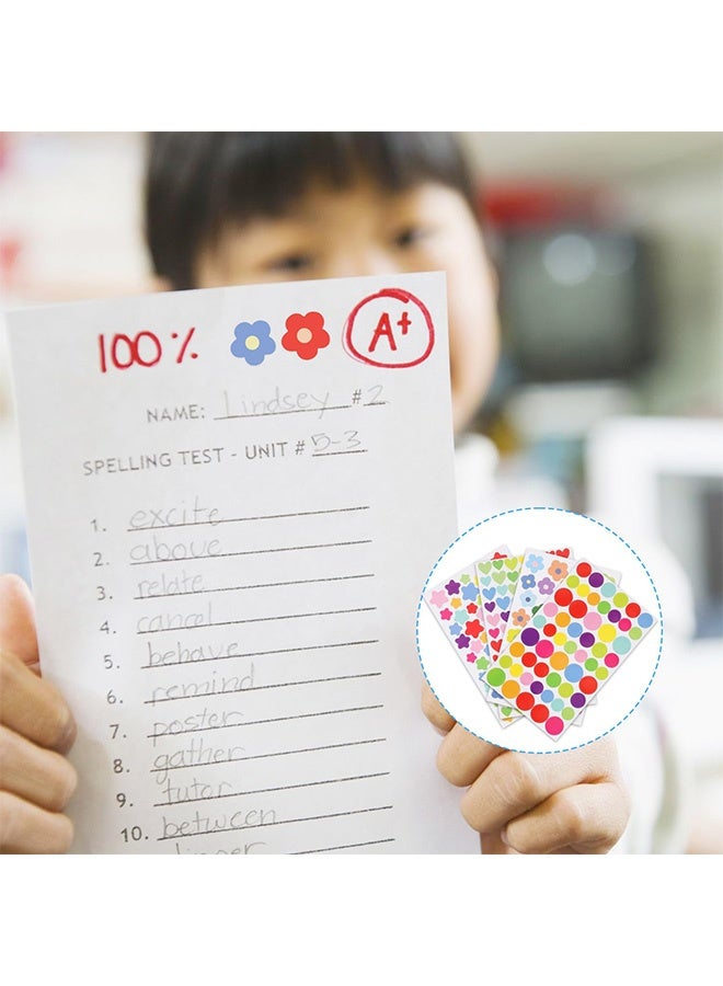 Peachjoy 1990pcs Reward Stickers, 24 Sheets Colorful Reward Stickers for Students Mini Flower, Star, Heart Dot Stickers for Kids Reward Self Adhesive Stickers for Teachers Classroom Reward Supplies - Image 5