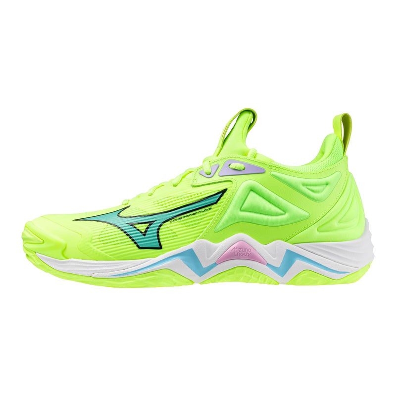 Mizuno Wave Momentum 3 Unisex Volleyball Shoe | Unisex Indoor Court Shoe | Neo Lime | US Men's 15 | US Women's 16.5 - Image 2