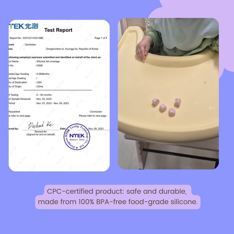 Gembebe Full Coverage Stokke Tripp Trapp High Chair Placemat | Silicone High Chair Placemat | Lightweight | Dishwasher Safe| Easy to Clean (Butter Cream) - Image 4