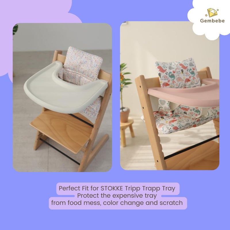 Gembebe Full Coverage Stokke Tripp Trapp High Chair Placemat | Silicone High Chair Placemat | Lightweight | Dishwasher Safe| Easy to Clean (Butter Cream) - Image 3