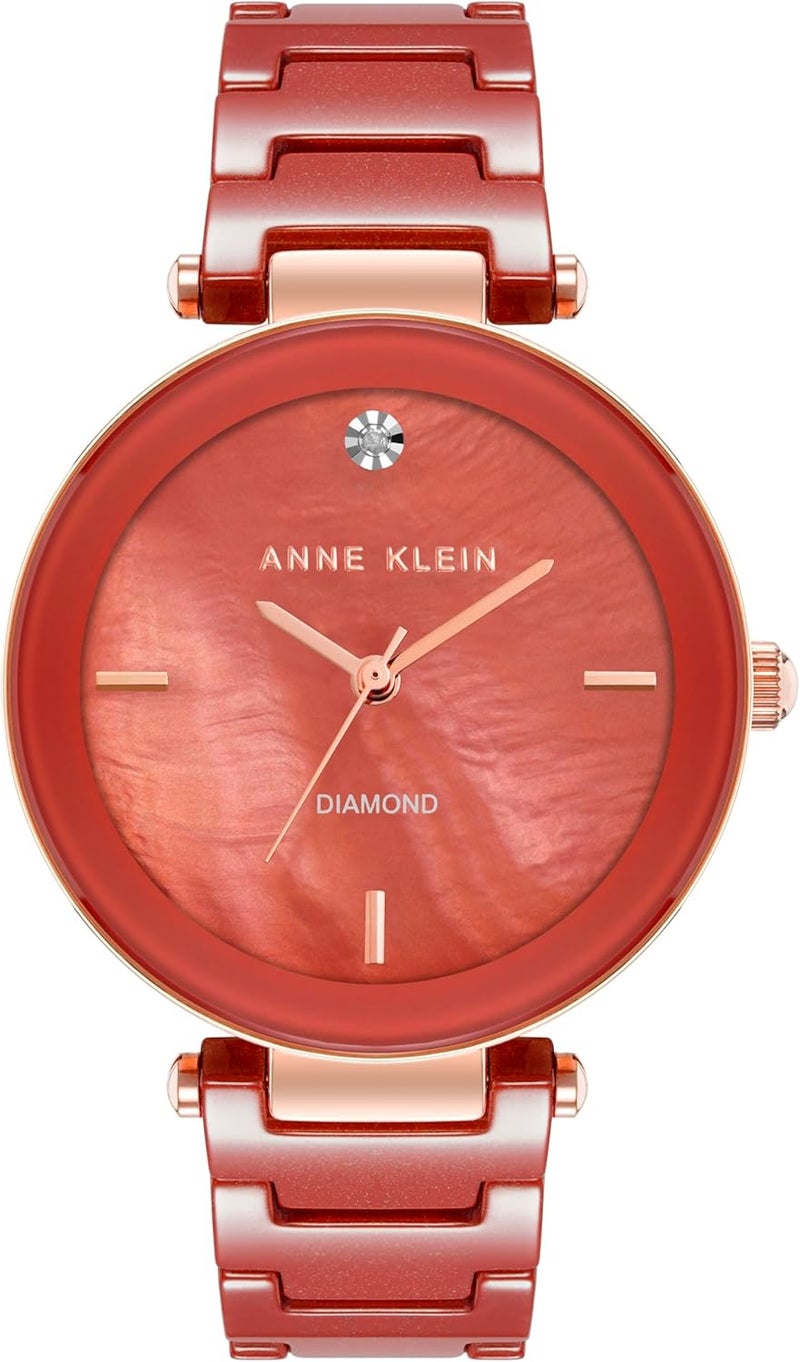 Anne Klein Women's Diamond Dial Ceramic Bracelet Watch - Image 1