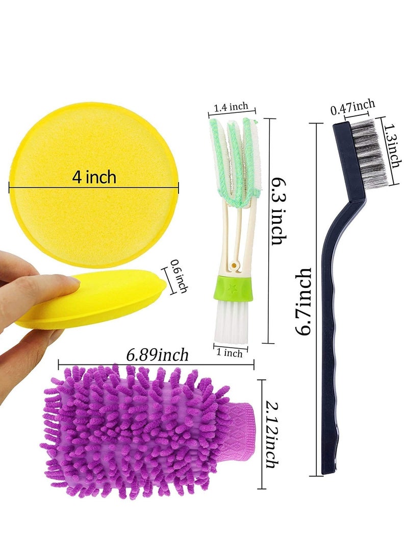 13 جهاز كمبيوتر شخصى السيارات تفاصيل فرشاة مجموعة لتنظيف السيارات والدراجات النارية والسيارات عجلة تنظيف لوحة أجهزة القياس الداخلية والخارجية الجلود تنفيس مارك - Image 3