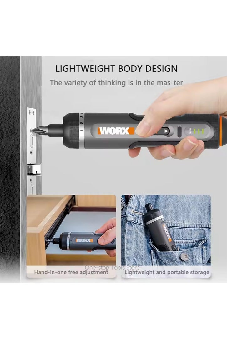 Worx 4V Electrical Screwdriver Sets WX242 Smart Cordless Electric Screwdrivers SDS Chuck USB Rechargeable 30 Bit Sets - Image 2