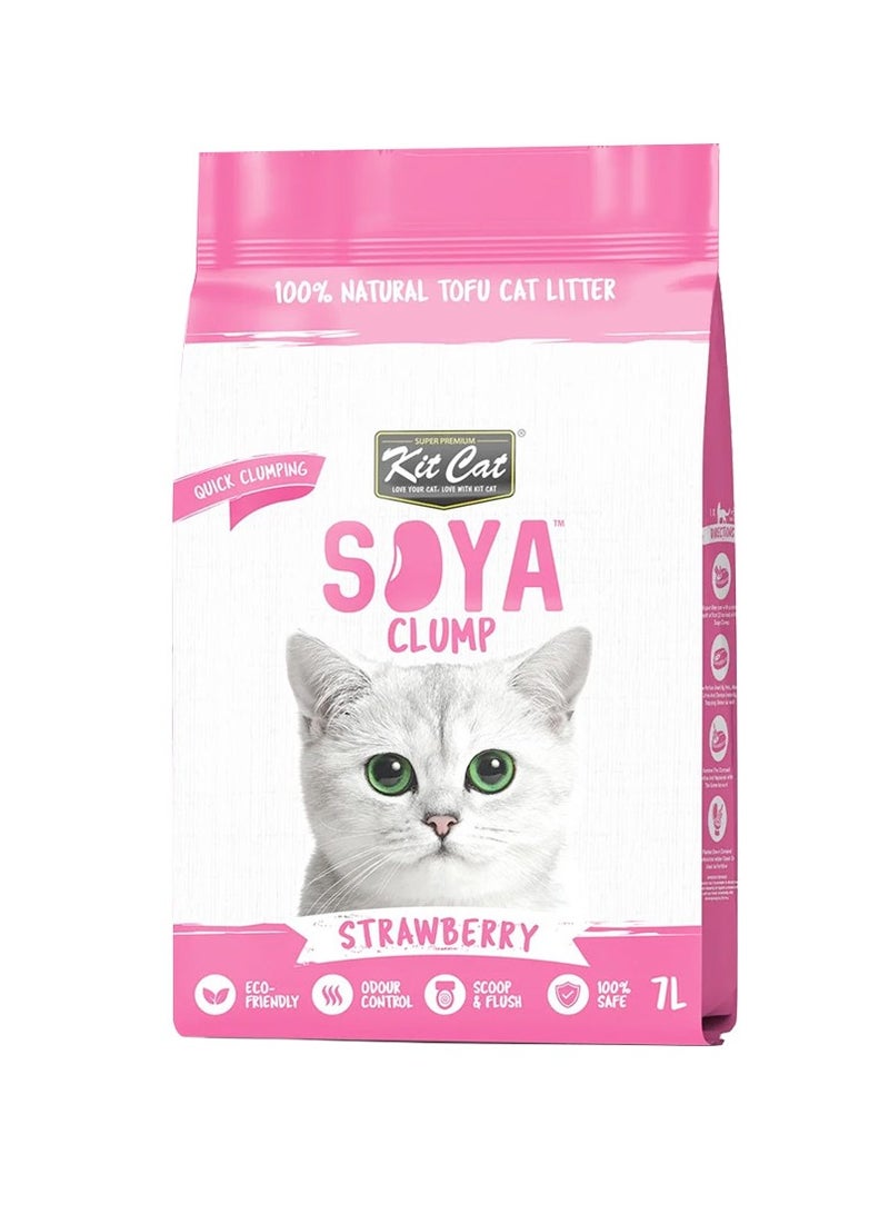 Kit Cat رمل فول الصويا المتكتلة – الفراولة 7 لتر - Image 1