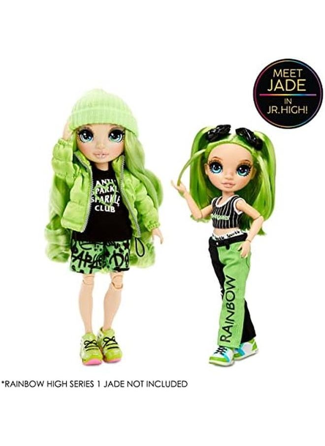 RAINBOW HIGH - Jr Jade Hunter 9 Inch Green Fashion Doll With Doll Accessories Open And Closes Backpack Great Gift For Kids 6 12 Years Old And Collectors Multicolor 9 Inches - Image 1