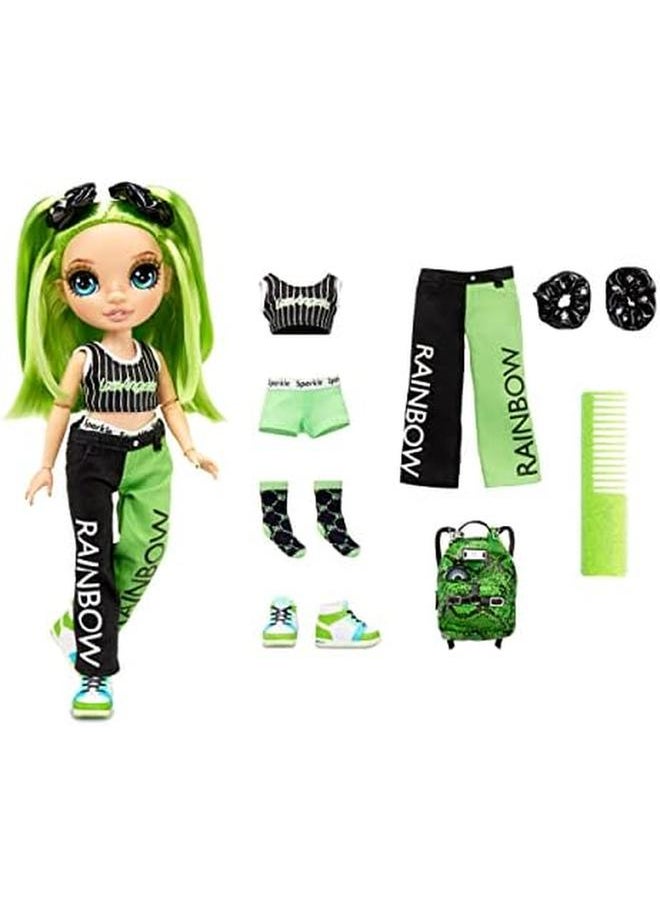 RAINBOW HIGH - Jr Jade Hunter 9 Inch Green Fashion Doll With Doll Accessories Open And Closes Backpack Great Gift For Kids 6 12 Years Old And Collectors Multicolor 9 Inches - Image 1
