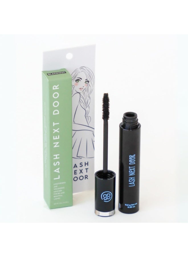 LASH NEXT DOOR ماسكارا مقاومة للماء بلون أسود لإطالة وكثافة الرموش - ماسكارا بدون تكتلات لتكثيف وإطالة الرموش - رموش مقاومة للتلطخ من بروكلين وبايلي (عبوة واحدة) - Image 2