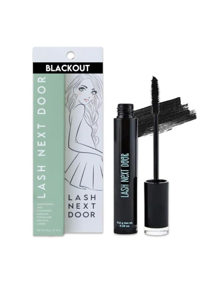 LASH NEXT DOOR ماسكارا مقاومة للماء بلون أسود لإطالة وكثافة الرموش - ماسكارا بدون تكتلات لتكثيف وإطالة الرموش - رموش مقاومة للتلطخ من بروكلين وبايلي (عبوة واحدة) - Image 4