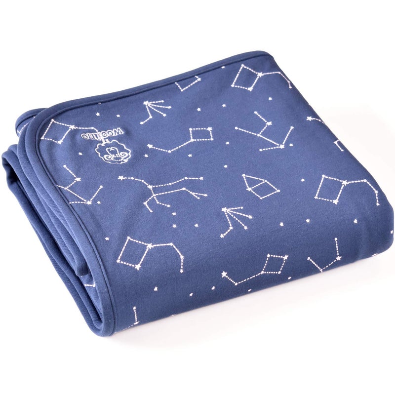 Woolino Woolino Baby Blanket for Crib or Stroller  Merino Wool and Organic Cotton Infant Blanket  4 Season  40 x 315  Nightsky 