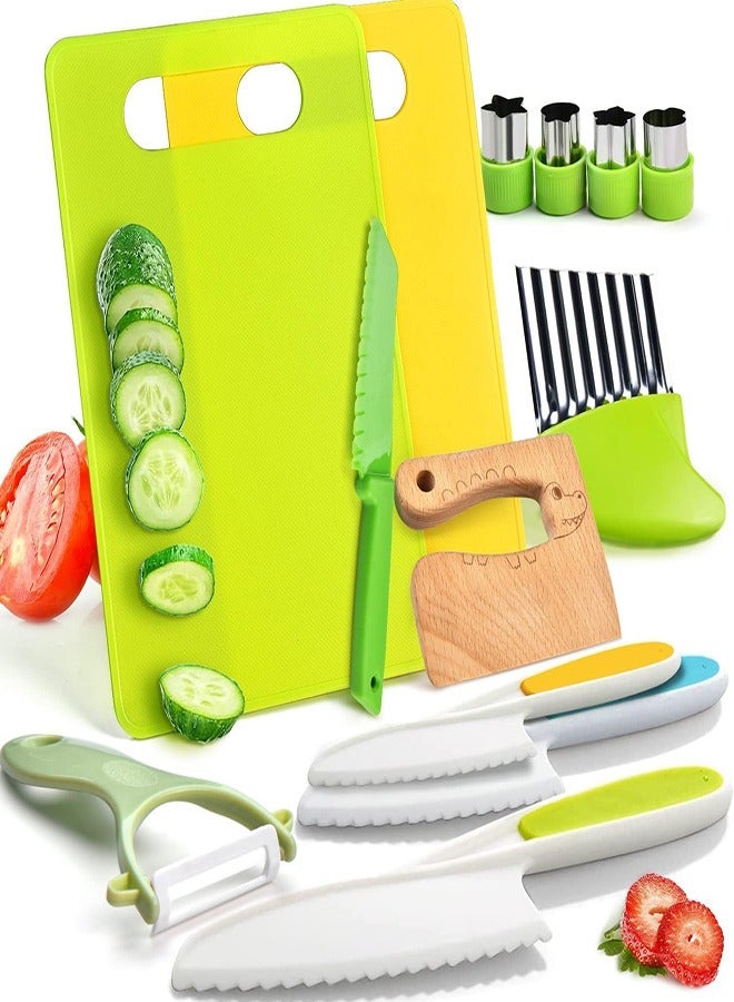 DMG TECH Toddler Montessori Kitchen Tools 13 Pieces Kitchen Set for Kids Cooking sets - Image 1