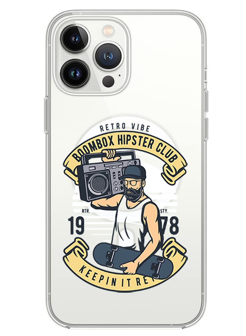 Theodor Magnetic Case for iPhone 14 Pro Max 6.7-inch Compatible with MagSafe Wireless Charging, Shockproof Phone Bumper Cover Boombox hipster club copy - Image 1