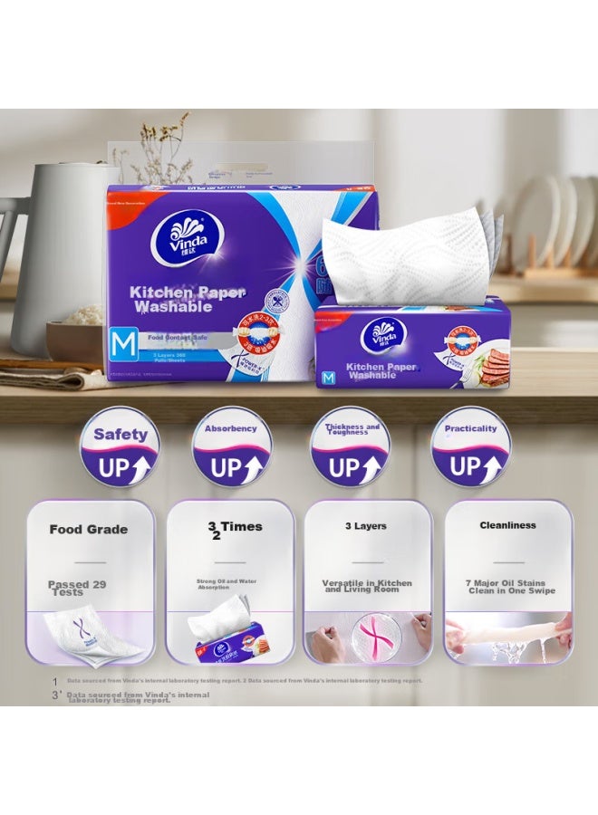 Vinda Kitchen Paper Towels, 60 Sheets*6 Packs, Food-grade Kitchen Paper, Convenient Wipes, Oil-absorbing Paper Towels - Image 4