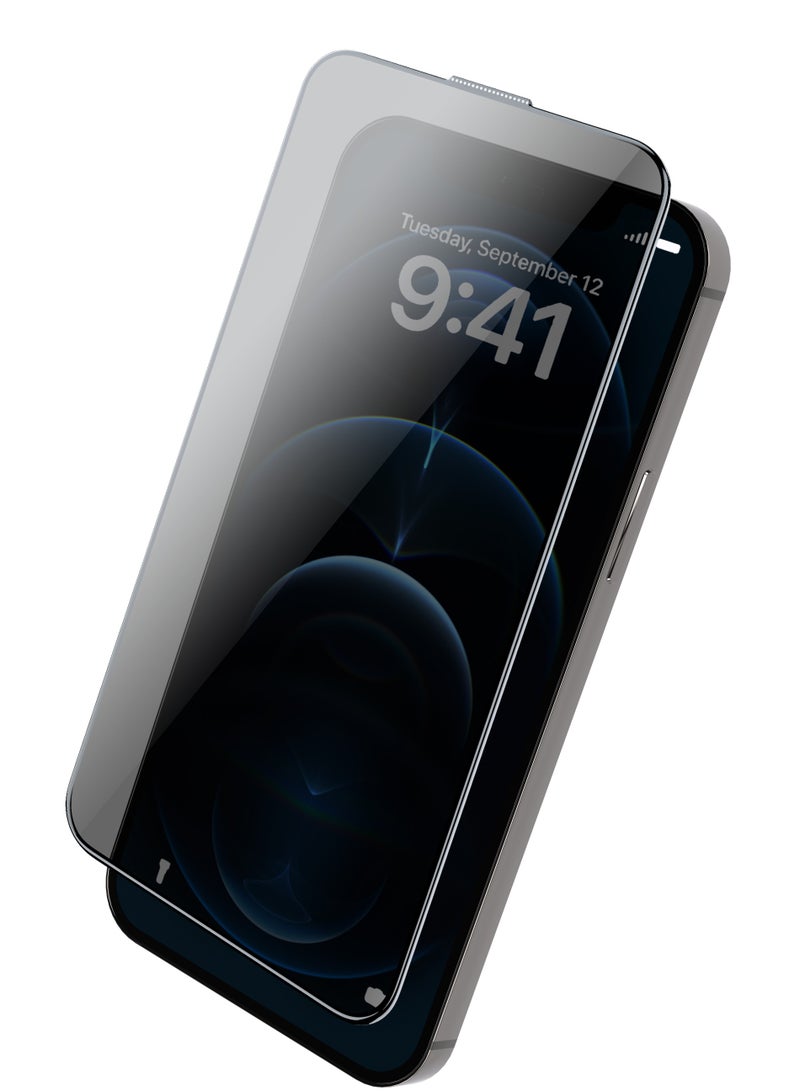 froog iPhone 12 Pro Privacy Screen Protector /Anti Fingerprint/ Water Resistant / Scratch Resistant / Tempered Glass Anti-Peeping /Blocked Side Viewing / Full Protection - Black - Image 1