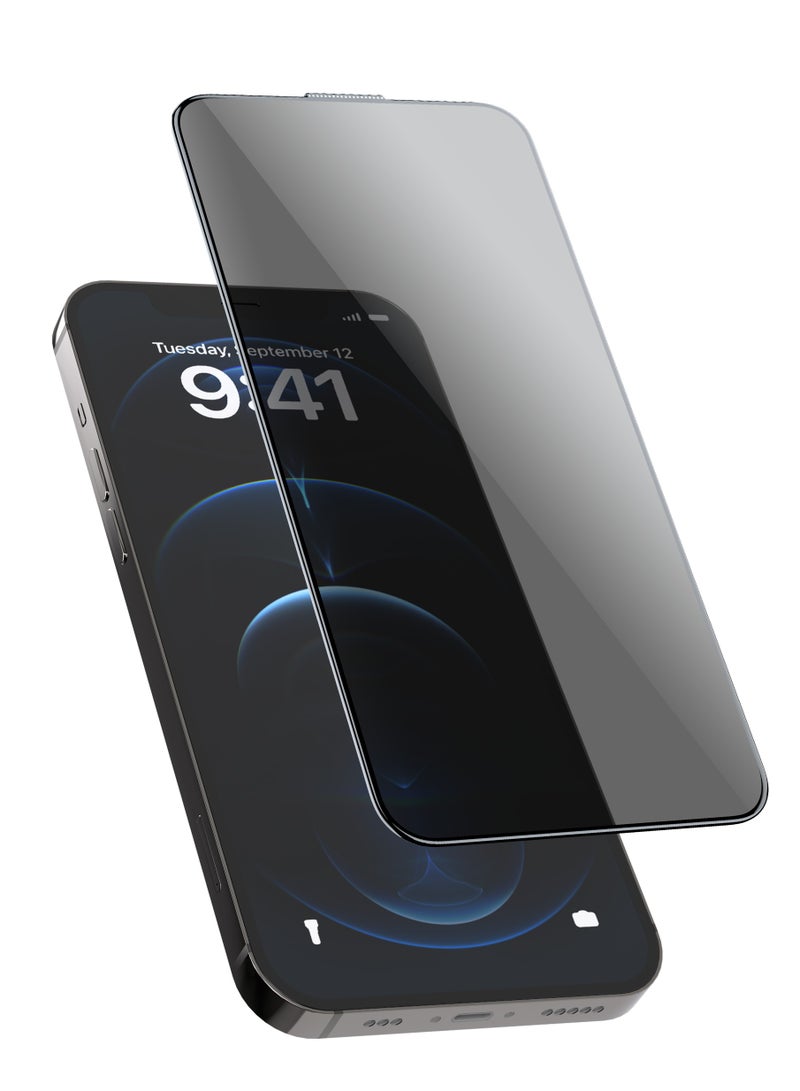 froog iPhone 12 Pro Privacy Screen Protector /Anti Fingerprint/ Water Resistant / Scratch Resistant / Tempered Glass Anti-Peeping /Blocked Side Viewing / Full Protection - Black - Image 2