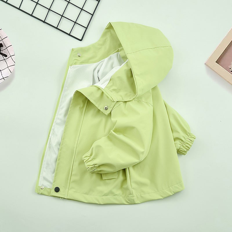 Girls' Spring Clothes Western Style Children'S Sports Hooded Top Big Children'S Windproof Jacket - Image 4
