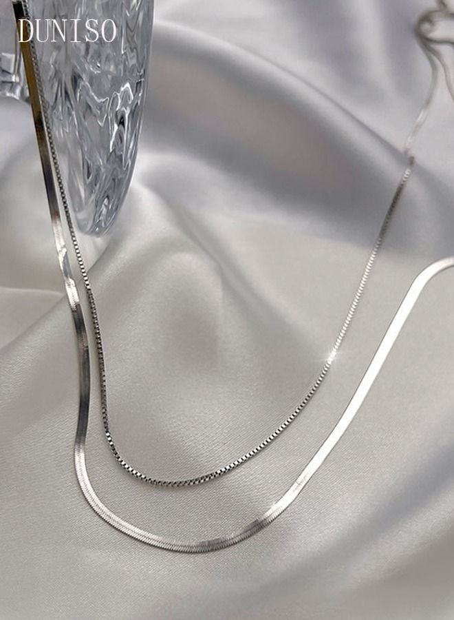 DUNISO Elegant Silver Color Round Necklace Clavicle Chain for Women Jewelry Gift for Lover and Friend - Image 3