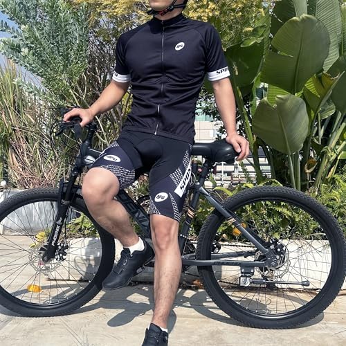 sponeed Padding Cycling Pants Spandex Triathlon Clothes Cycle Bottoms Bike Gear Shorts for Men US XL Black White - Image 5