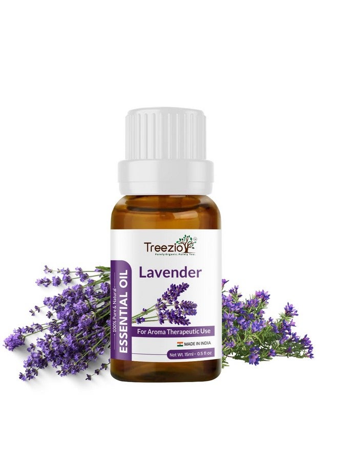 Treezio Lavender Essential Oil For Healthy Hair & Growth, Skin, Hair Fall Control and Relaxing Sleep.100% Pure & Natural(15ML) - Image 1