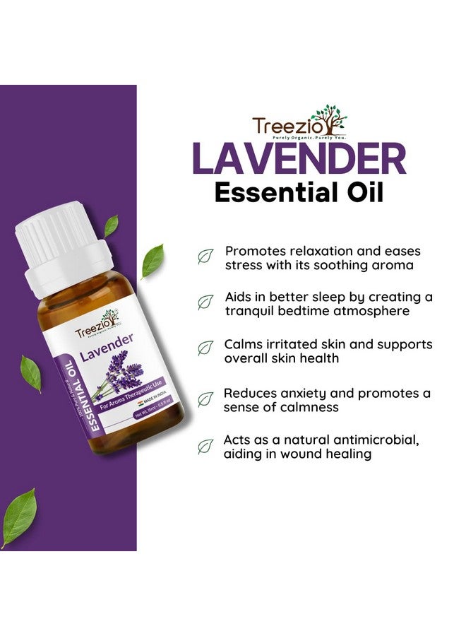 Treezio Lavender Essential Oil For Healthy Hair & Growth, Skin, Hair Fall Control and Relaxing Sleep.100% Pure & Natural(15ML) - Image 2