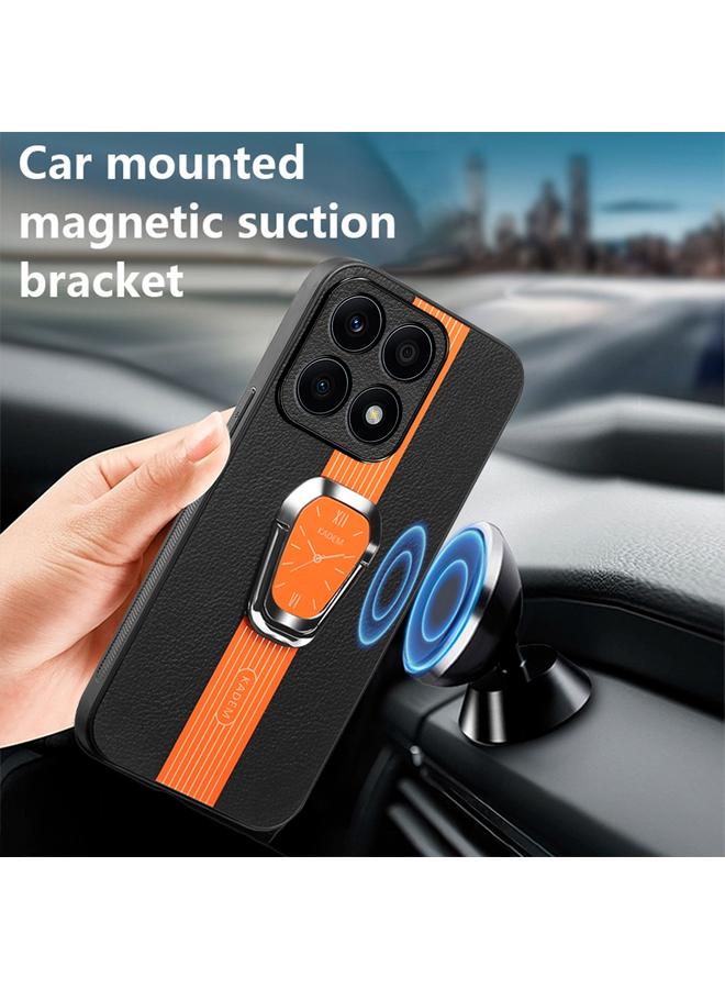 S-TOP Case For Honor X8A Magnetic Litchi Leather Back Phone Case with Holder - Image 2