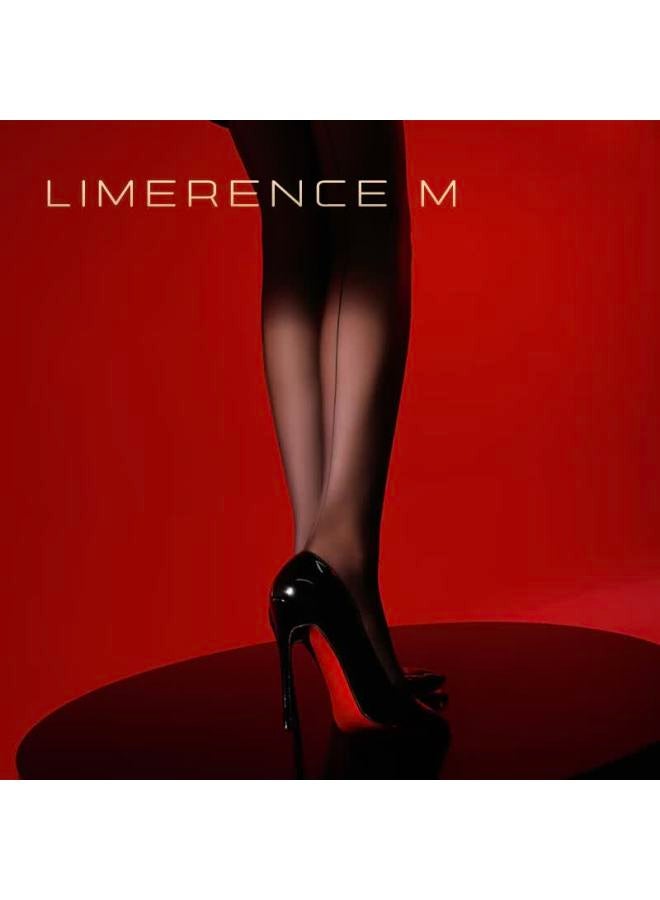 Limerence M Back Vertical Line Stockings Ultra-thin Thigh-high Stockings, Silky Pantyhose, Black Silk With Red Thread, One Size Fits All - Image 1