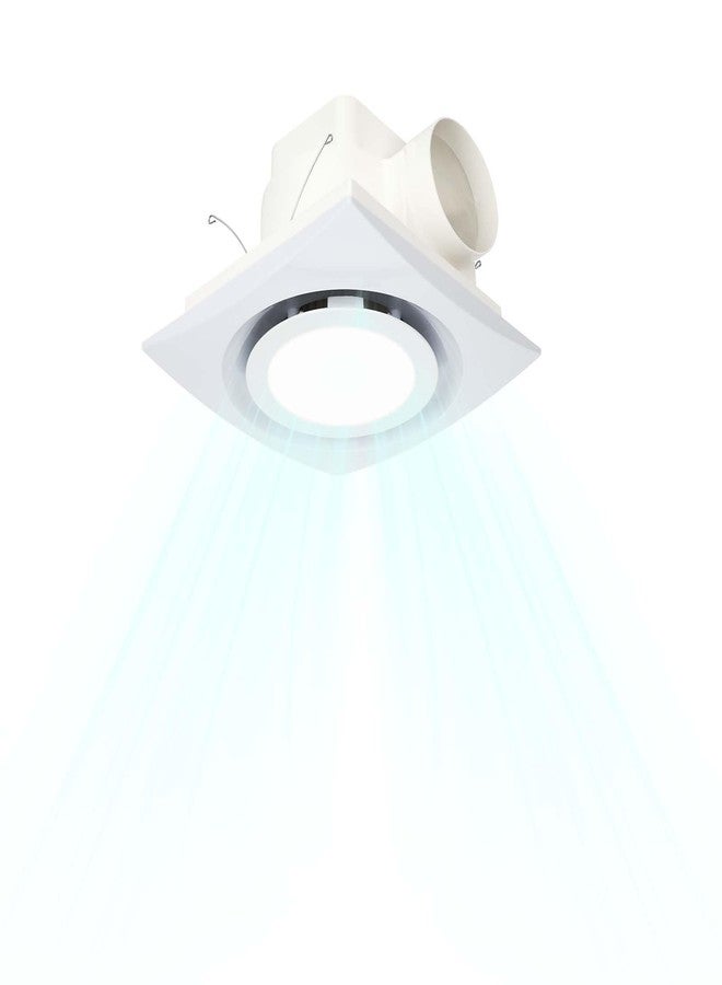 Beendou Bathroom Exhaust Fan With Light, Bathroom Ventilation Fan, Ultra Quiet Bathroom Fan 1.0 Sones 110 Cfm, White Ventilation Fan For Bathroom/Shower/Restroom/Home/Office (Round) - Image 1