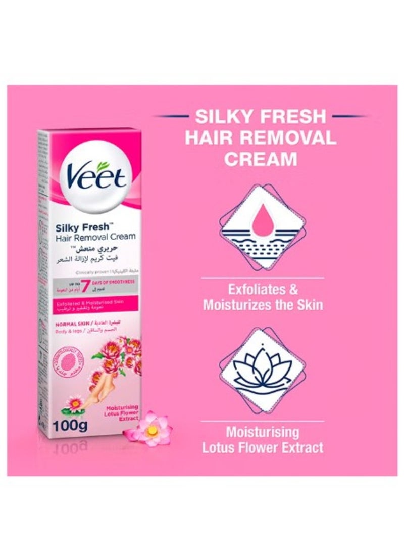 Veet - Silky Fresh Hair Removal Cream For Normal Skin 100ml - Image 1