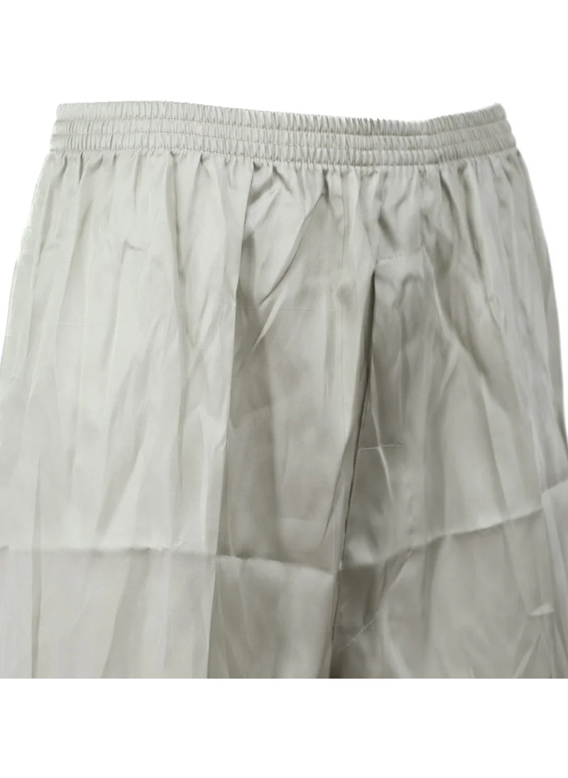 Oppland Men's Satin Fabric Shorts Solid Color Elastic Waist No Pocket Lightweight Fabric