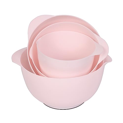 BoxedHome Nesting Plastic Mixing Bowl Set, 4 Piece Mixing Bowl Set with Pour Spouts, Size 1.7, 2.5, 3.5 and 4.5qt, for Prepping, Mixing, Baking, Cooking(2023 New Version, Pink) - Image 5