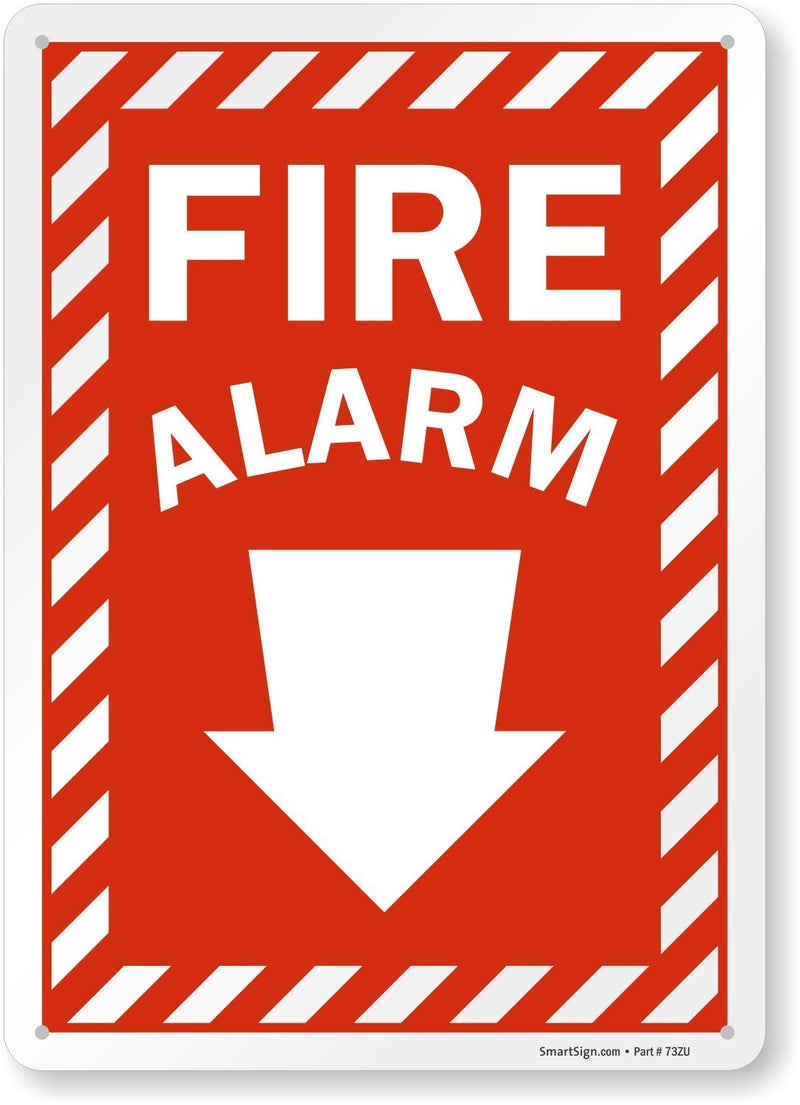 SmartSignS1564PL14 Fire Alarm Sign With Down Arrow 10 x 14 Plastic - Image 2