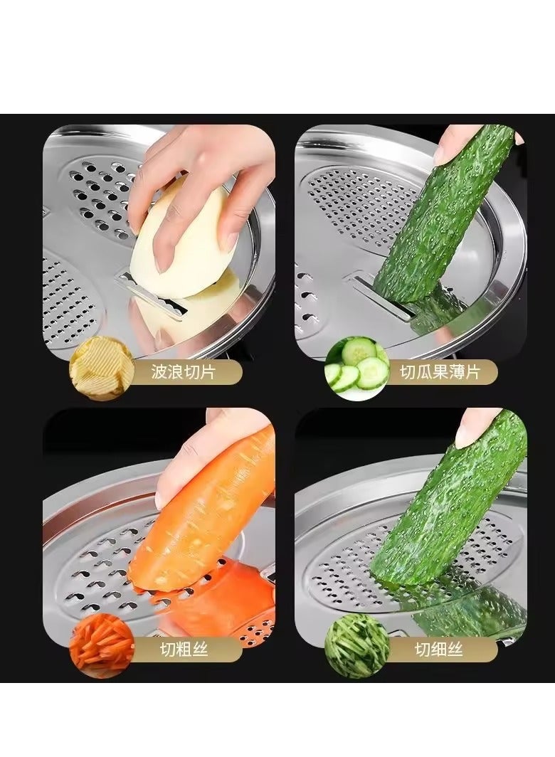 3 Piece Set of Strainer, Grater, Vegetable Washing Bowl, Stainless Steel Kitchen Tool for Kneading Dough and Mixing Salad Multicolor 28x28x28cm - Image 2
