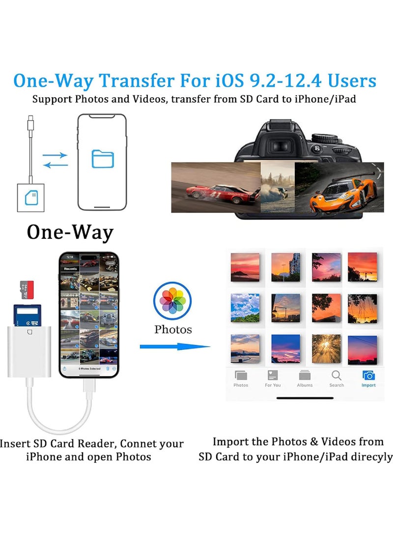 Rock Pow (Apple MFi Certified) Lightning to SD Card Camera Reader for iPhone Trail Camera Viewer SD Memory Card Reader Adapter Compatible with iPhone 14/13/12/11/XS/XR/X/8/7/iPad Plug and Play  - Image 4