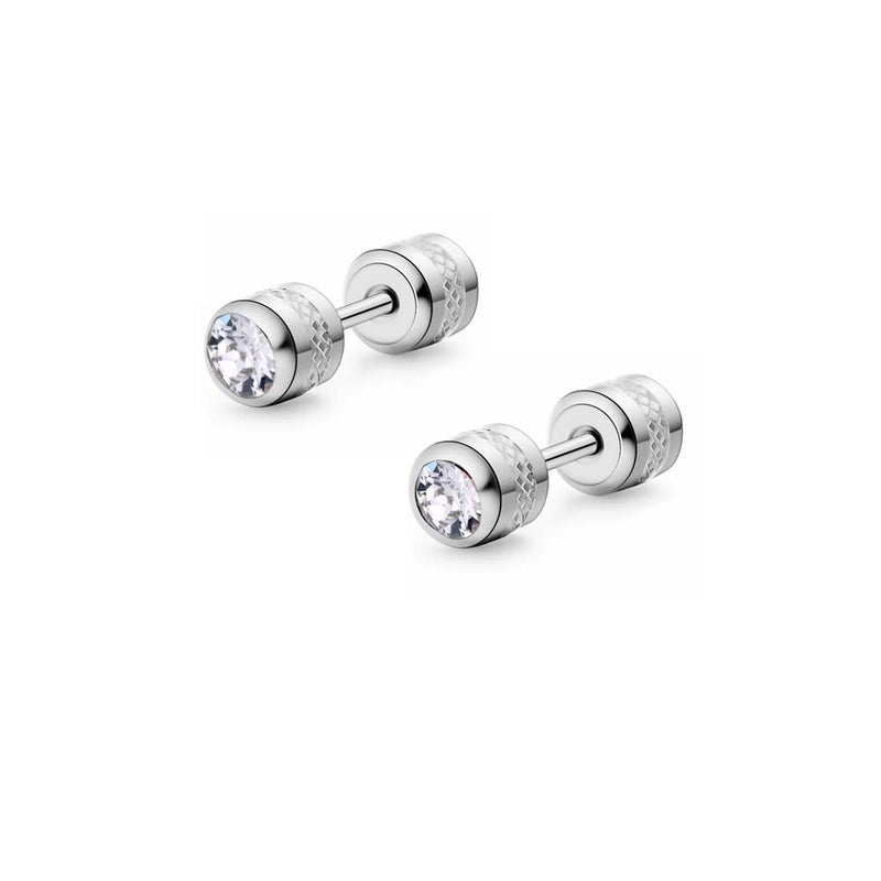 CVAYU Hypoallergenic double sided diamond Stud Earrings For Womens Secure Safety Screw back Cartilage CZ Stud Earrings (4mm Steel (2 Pairs)) - Image 5