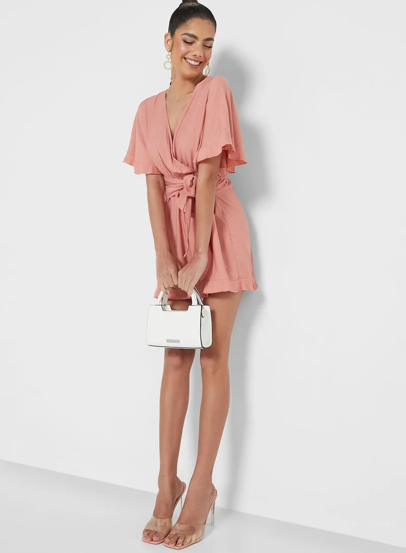 Ginger Wrapped Detail Playsuit