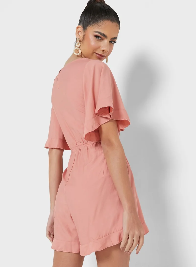 Ginger Wrapped Detail Playsuit