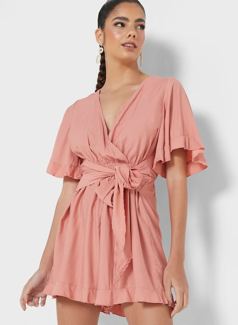 Ginger Wrapped Detail Playsuit