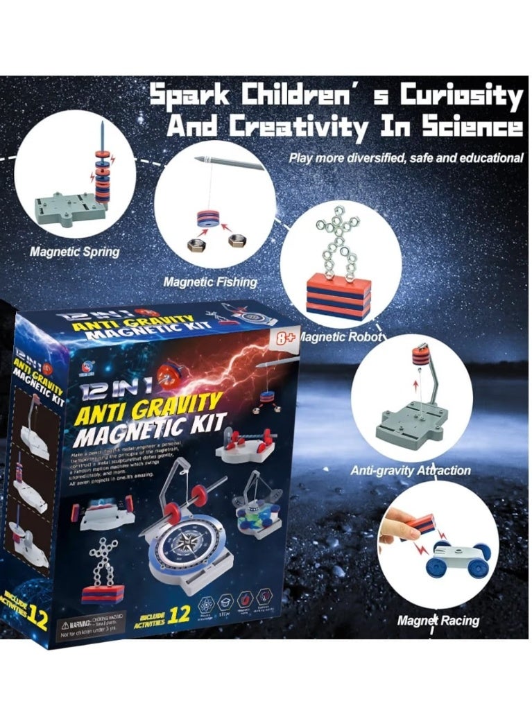 اي ديد طقم المغناطيس المضاد للجاذبية 12 في 1 - مختبر العلوم الفيزيائية المذهل للأطفال (STEM) - Image 4