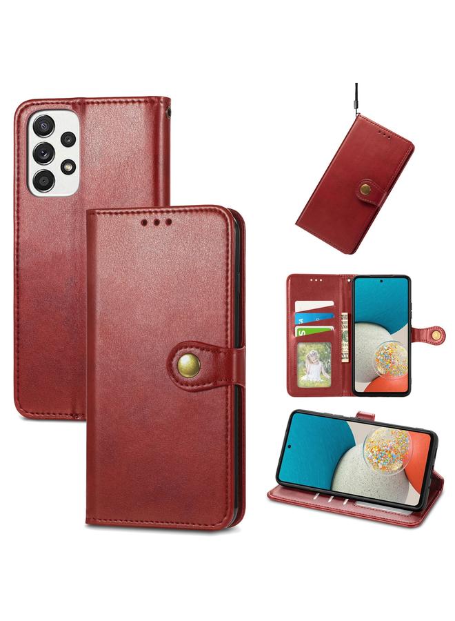 S-TOP Case For Samsung Galaxy A53 5G Solid Color Leather Buckle Phone Case - Image 1