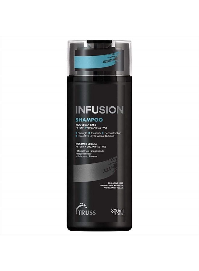 Truss شامبو إنفيوجن للشعر الجاف، الباهت، والتالف - قاعدة نباتية 100% كيراتين وكولاجين مضاد للشيخوخة، شامبو آمن للألوان يرطب بعمق، يحمي ويستعيد للشعر القوي، الناعم، واللامع - Image 1