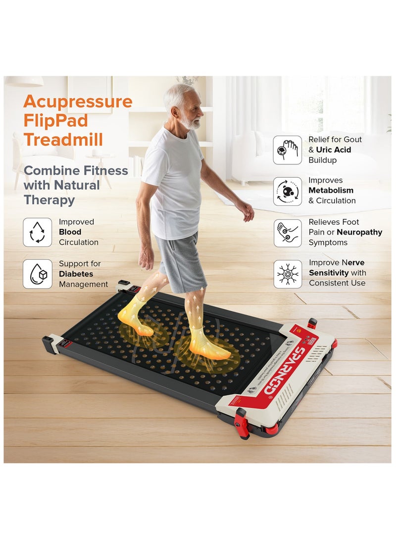 Sparnod Fitness STH-3003 3-in-1 Double-Sided Walking Pad Treadmill for Home Use with Acupressure Massage Pad, 1-6 km/h, 5 Massage Speed Modes, LED Display, Incline, 2.5 HP Motor, Supports Up To 120 kg  - Image 5