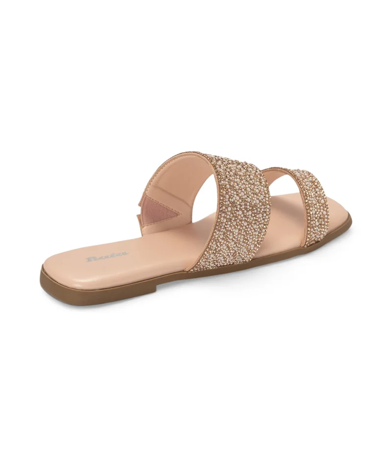 Bata  Textured Dual‑Strap Slide Sandals for Women | Best Price UAE