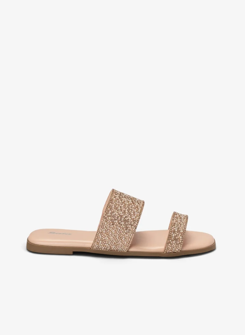 Bata Textured Dual‑Strap Slide Sandals