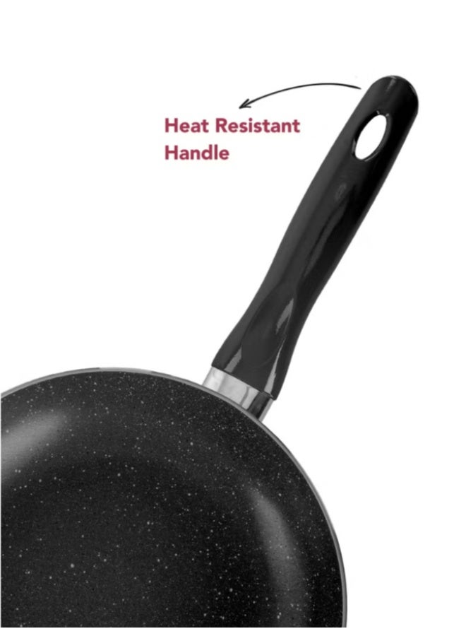 Grandi Grandi Frying Pan set 2 pes 16-22  7Layer Granite Coating Non-Stick Surface - Bakelite Handle - Black and gray  - Image 3