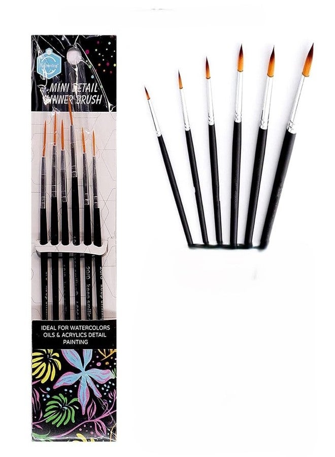 Professional Painting Brush Set - Soft Bristles, Ideal for Acrylics, Watercolor & Oil Paints (Mini Detail Liner Brush 5Pc)