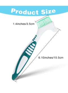 WLLHYF WLLHYF 2Pack Denture Brush Denture Toothbrushes Double Sided Denture Cleaning Brush Set Premium Hygiene Denture Cleaner Set Multi-Layered Bristles Rubber Handle (Green/Purple)  - Image 2