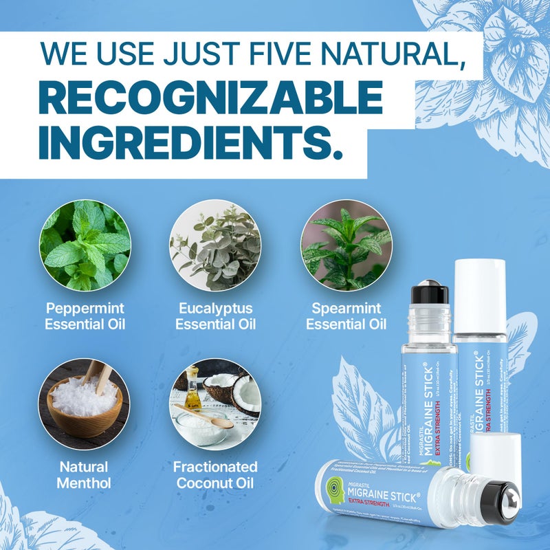 Basic Vigor Migrastil Extra Strength Migraine Stick Advanced Formula, Strong Aromatherapy Roll On Includes Menthol, Essential Oils, No Lavender, Made in The USA. - Image 5